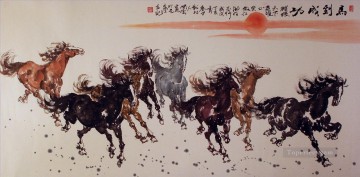 動物 Painting - 中国の走る馬